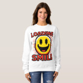 Laden Smiley – Retro Pixel Art 8-Bit Smiley Gezich Trui (Voorkant volledig)