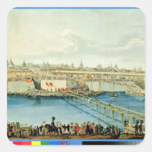 Laden van de Moskvoretsky-brug in Moskou Vierkante Sticker