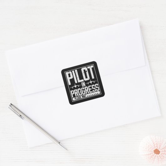 Laden… Vlieger Upgrade in Uitvoering Vliegschool Vierkante Sticker (Envelop)