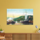 Ladend Lumber op Schoonerscène Canvas Afdruk (Insitu (Woonkamer))