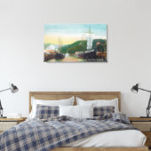 Ladend Lumber op Schoonerscène Canvas Afdruk (Insitu (Slaapkamer))