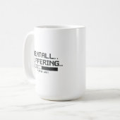 Ladenscherm voor mentale buffer koffiemok (Voorkant links)