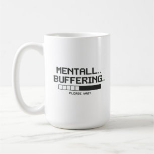 Ladenscherm voor mentale buffer koffiemok