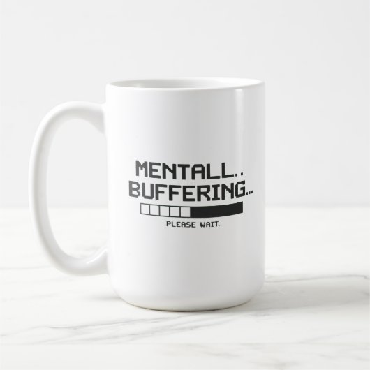 Ladenscherm voor mentale buffer koffiemok (Links)