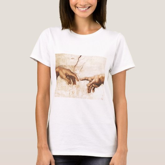 Ladie's Baby Doll Shirt - De schepping van Adam (Voorkant)