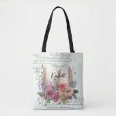 Ladies Book Club Waterverf Floral Tote Bag (Voorkant)