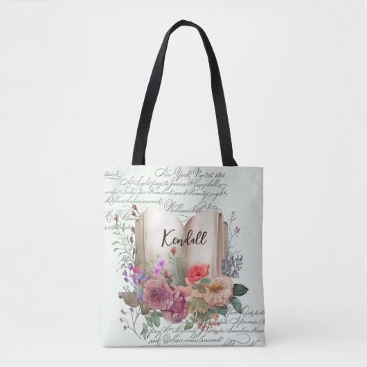 Ladies Book Club Waterverf Floral Tote Bag (Voorkant)