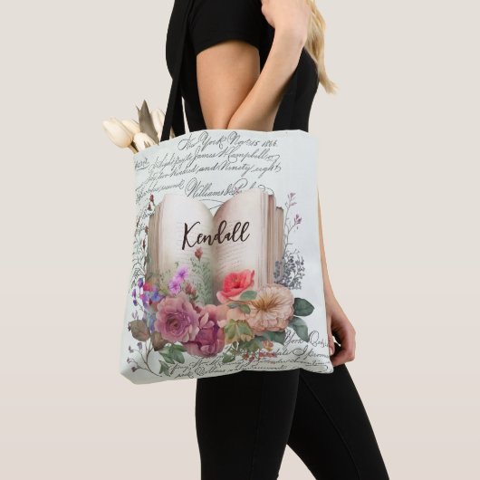 Ladies Book Club Waterverf Floral Tote Bag (Dichtbij)
