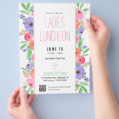 Ladies Church Luncheon Lente Bloemen QR Code Flyer (Hand)