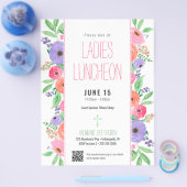Ladies Church Luncheon Lente Bloemen QR Code Flyer (Enkel)