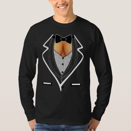 Ladies Cleavage Tuxedo Party Mardi Gras Tailgate C T-shirt (Voorkant)