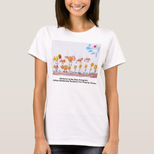 LADIES GEEL BABY T-SHIRT, "Kippen" T-shirt