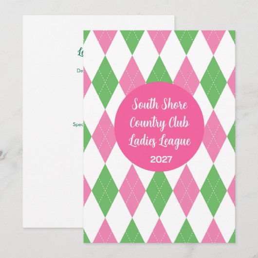 Ladies Golf League Invitation Kaart (Voorkant / Achterkant)