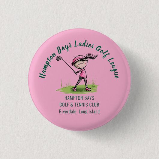Ladies Golf League Party Button (Voorkant)