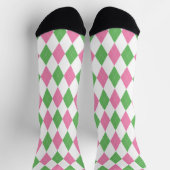 Ladies Golf League Pink Green Pink Green Argyle Sokken (Top)