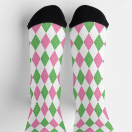 Ladies Golf League Pink Green Pink Green Argyle Sokken