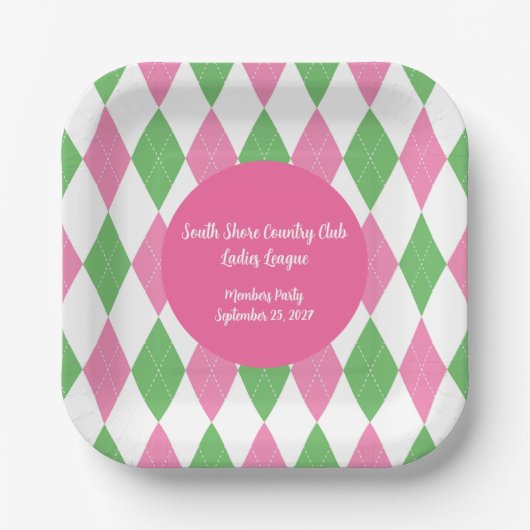 Ladies Golf League Square Party Plate Papieren Bordje (Voorkant)