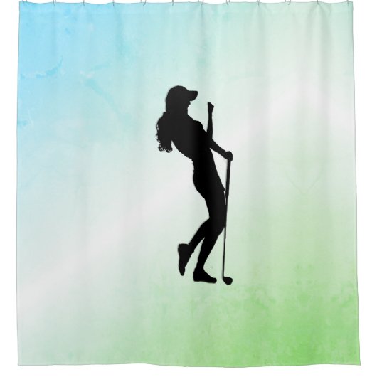 Ladies Green Douchegordijn (Voorkant)