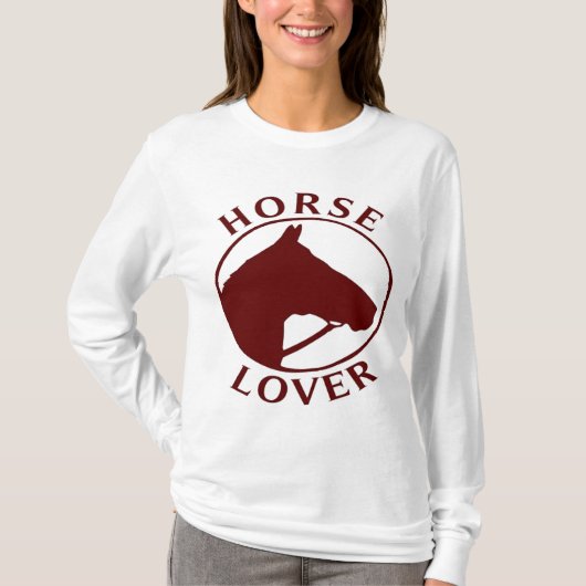 LADIES HORSE LOVER LONGSLEEVE SHIRT (Voorkant)