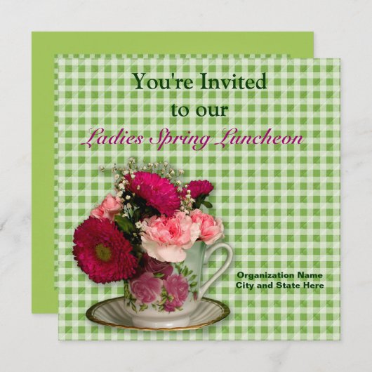 LADIES-INVITATIE - MULTI-DOEL/Lunch, enz. Kaart (Voorkant / Achterkant)