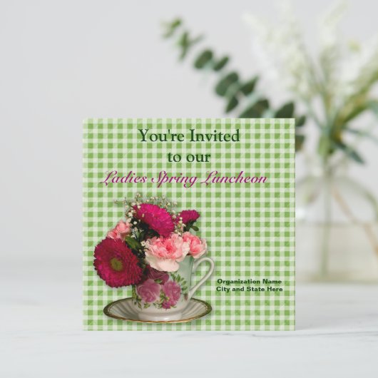 LADIES-INVITATIE - MULTI-DOEL/Lunch, enz. Kaart (Staand voorkant)