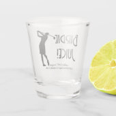 Ladies League Golf Club-lid Birdie Shot Glass Shot Glas (Achterkant)