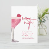 Ladies Night Dinner Party Invite Kaart (Staand voorkant)