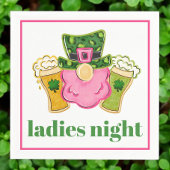 Ladies Night Leprechaun Beer St Patrick's Day Servet