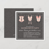 LADIES NIGHT LINGERIE | INVITE BACHELORETTE PARTIJ KAART (Voorkant / Achterkant)