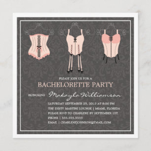 LADIES NIGHT LINGERIE INVITE BACHELORETTE PARTIJ KAART