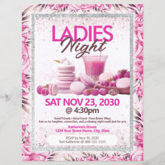 Ladies Night Party Pink Flyer Template