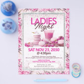 Ladies Night Party Pink Flyer Template (Enkel)