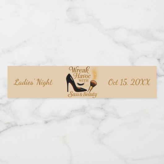 Ladies' Night Snarky Wreak Havoc Sass Water Label Waterfles Etiket (Enkel label)