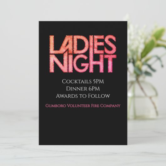 Ladies Night Template Kaart (Staand voorkant)