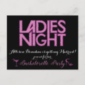Ladies Night uitnodigingsontwerp Uitnodiging Briefkaart (Voorkant)