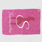 LADIES PINK GLITTER GOLFHANDDOEK (Horizontaal)