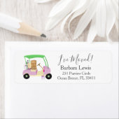 Ladies Pink Golf Cart  Moving Boxes Golf Course Etiket (Insitu)