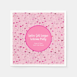 Ladies Pink Golf Flag Paper Napkins Servet