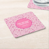 Ladies Pink Golf Flag Party Coaster Kartonnen Onderzetters (Schuin)