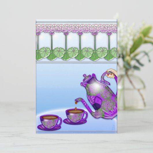 Ladies Tea Party ( uitnodiging) Kaart (Staand voorkant)