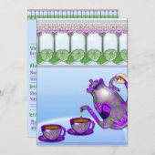 Ladies Tea Party ( uitnodiging) Kaart (Voorkant / Achterkant)