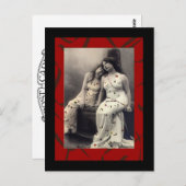 Ladies with long hair  Victorian image Briefkaart (Voorkant / Achterkant)