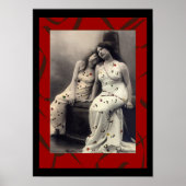 Ladies with long hair  Victorian image Poster (Voorkant)