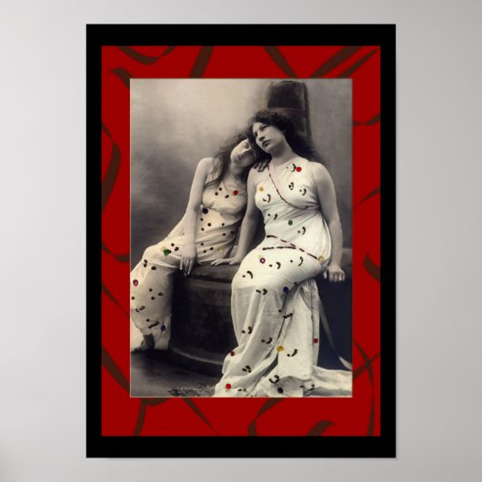 Ladies with long hair Victorian image Poster (Voorkant)