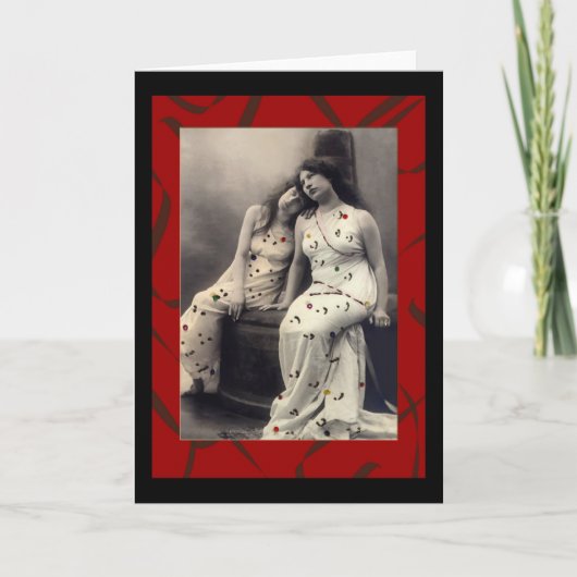 Ladies with long hair  Victorian note cards Kaart (Voorkant)