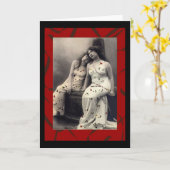 Ladies with long hair  Victorian note cards Kaart (Gele Bloem)