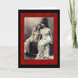 Ladies with long hair  Victorian note cards Kaart