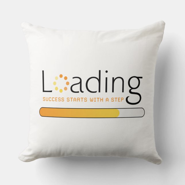 Lading - Het succes begint met een stap Kussen (Voorkant)