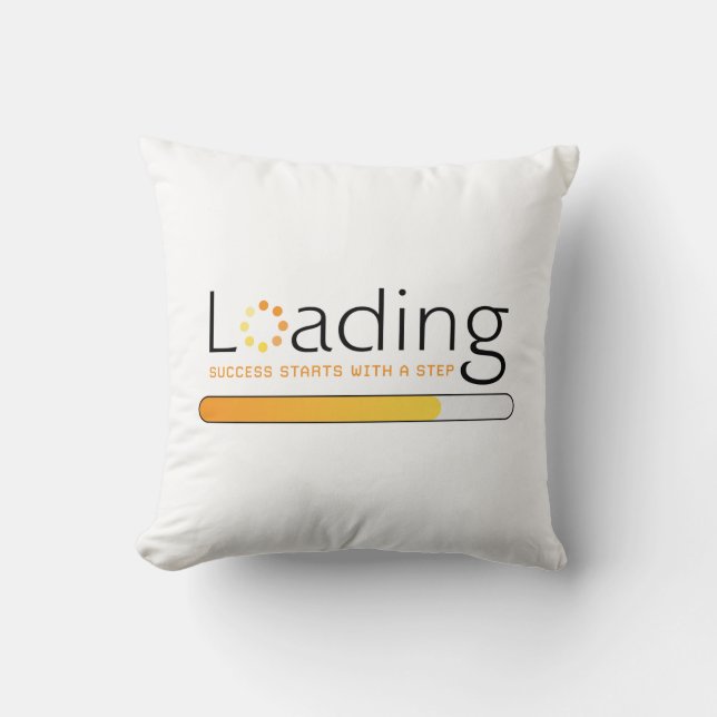 Lading - Het succes begint met een stap Kussen (Voorkant)