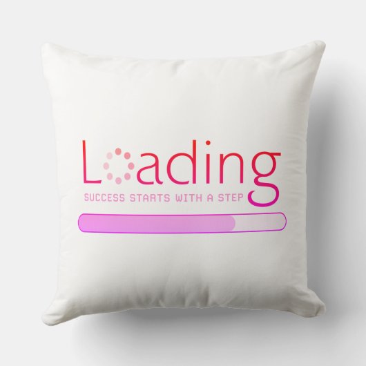Lading - Het succes begint met een stap Kussen (Achterkant)